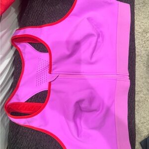 Fabletics Pink and Red Sports Bra